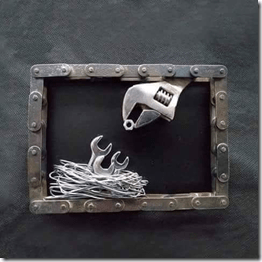 Mother wrench feeding her young