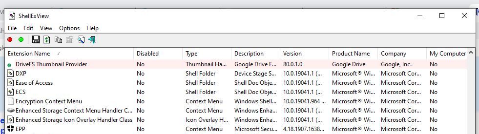 Windows Explorer crashing